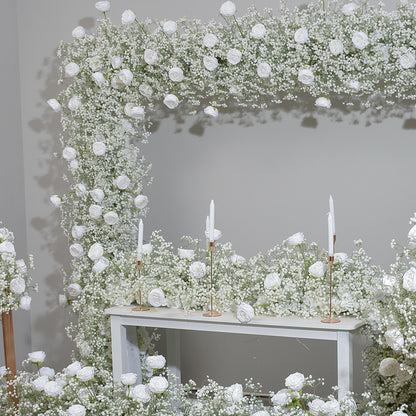 DWD166 Hot sale 2*2.4m white babybreath rose flower arch door arch porch decor wedding party floral backdrop