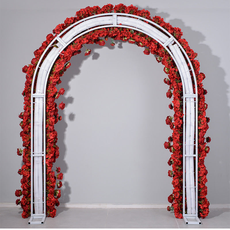 DWD167 Hot sale 2*2.4m red rose flower arch U style door arch porch decor wedding party floral backdrop