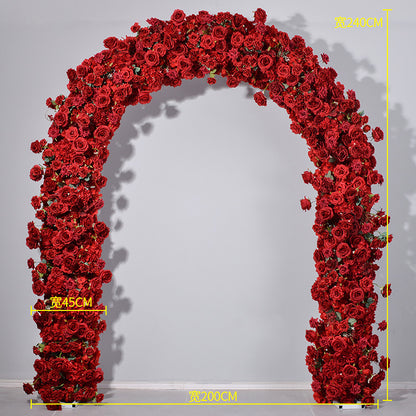 DWD167 Hot sale 2*2.4m red rose flower arch U style door arch porch decor wedding party floral backdrop