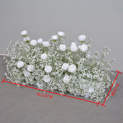 DWD168 Hot sale white babybreath rose flower arch  table decor background wedding party floral backdrop arrangement