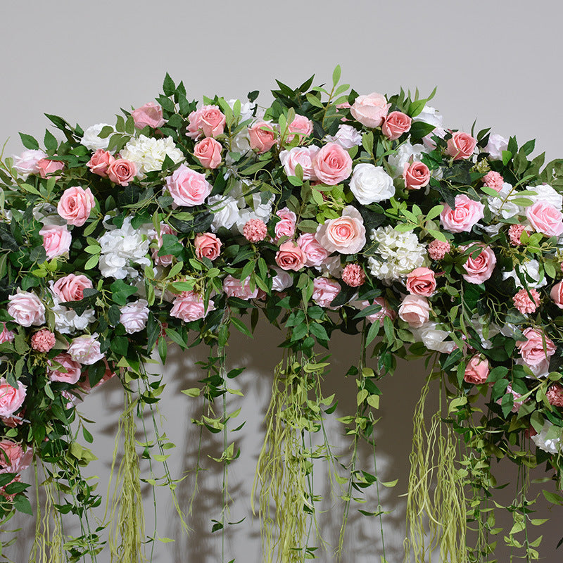 DWD170 Hot sale 2m pink rose round arch background wedding party floral backdrop arrangement