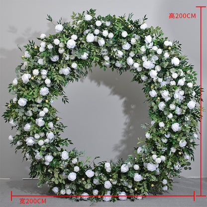 DWD172 Hot sale 2m greenery rose round arch background wedding party floral backdrop arrangement