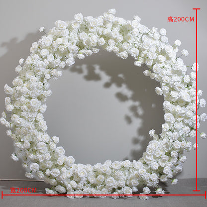 DWD173 High quality 2m white rose round arch background wedding party floral props backdrop arrangement