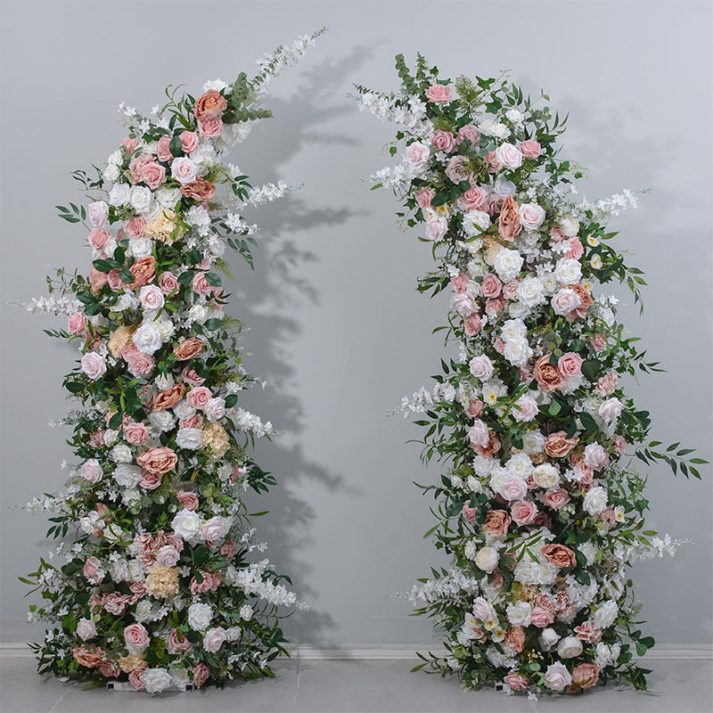 DWD176 New style 230+230cm pink coffee color horn arch background wedding party floral backdrop porch decor
