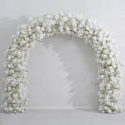 DWD179 Artificial 2.4*2.4m white hydrangea rose flower U style arch background wedding party floral backdrop arrangement porch decor