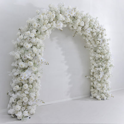 DWD179 Artificial 2.4*2.4m white hydrangea rose flower U style arch background wedding party floral backdrop arrangement porch decor