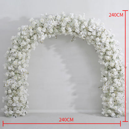 DWD179 Artificial 2.4*2.4m white hydrangea rose flower U style arch background wedding party floral backdrop arrangement porch decor