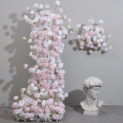 DWD182 Artificial pink white series flower row porch decor backdrop wedding event floral arrangement props