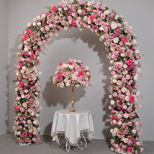 DWD186 High quality artificial 2*2.4m rose flower U style arch table centerpiece props background wedding party floral backdrop arrangement