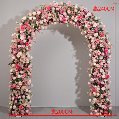 DWD186 High quality artificial 2*2.4m rose flower U style arch table centerpiece props background wedding party floral backdrop arrangement