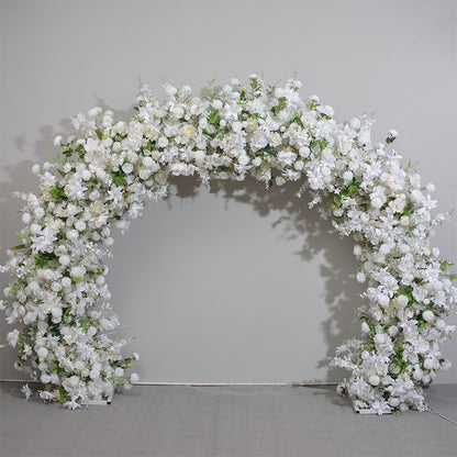 DWD187 Artificial 2.4m width double-sided U arch white flower arrangement background wedding party floral porch decor