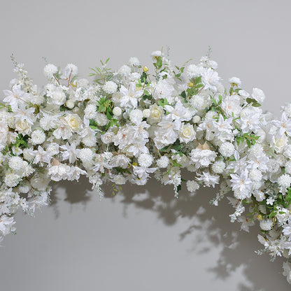 DWD187 Artificial 2.4m width double-sided U arch white flower arrangement background wedding party floral porch decor