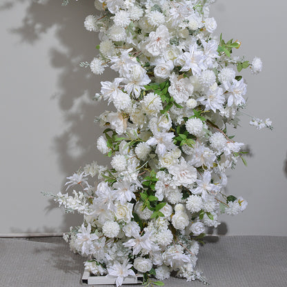 DWD187 Artificial 2.4m width double-sided U arch white flower arrangement background wedding party floral porch decor
