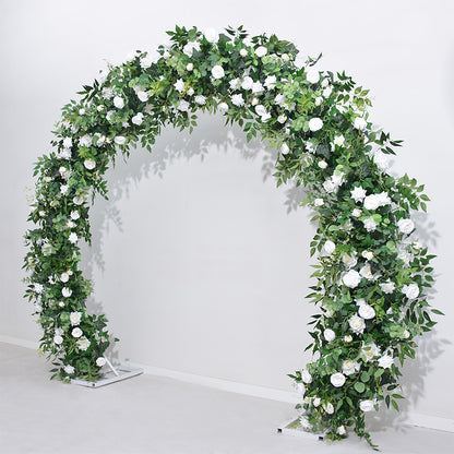 DWD188 Artificial 2*2m U arch white rose greenery decor background wedding party floral arrangementporch decor