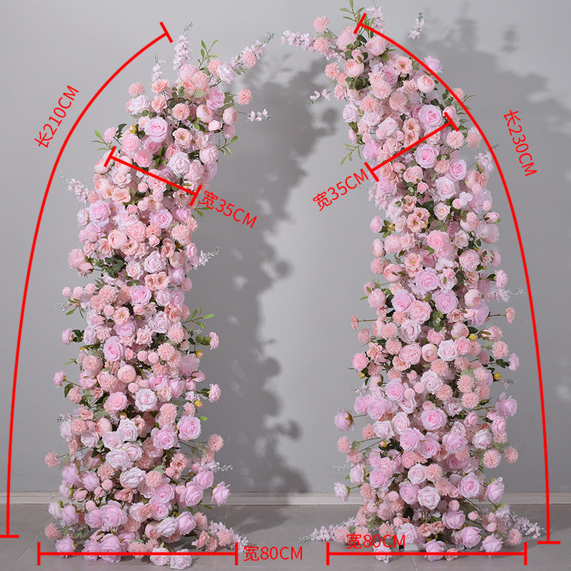 DWD189 High quality 210+230cm pink horn arch background wedding party floral backdrop porch decor