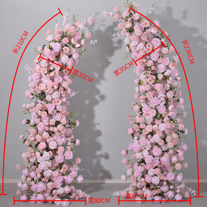 DWD189 High quality 210+230cm pink horn arch background wedding party floral backdrop porch decor