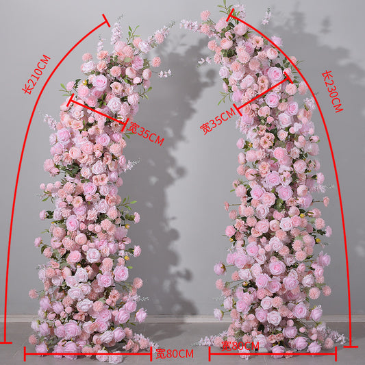 DWD189 High quality 210+230cm pink horn arch background wedding party floral backdrop porch decor
