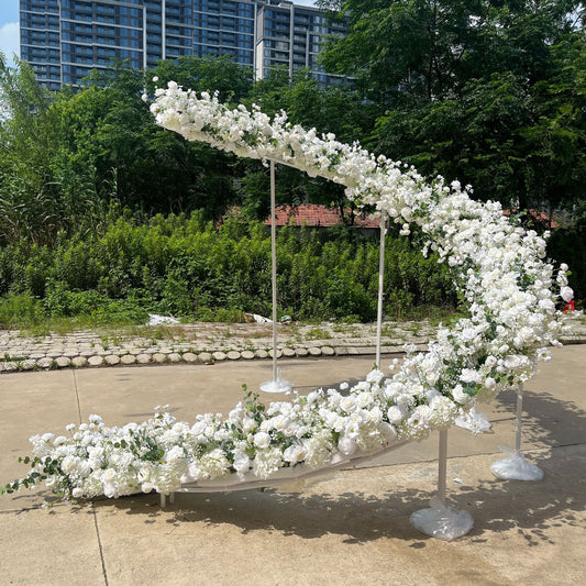 DWD192 New style white flower spiral arch background wedding floral arrangement backdrop props