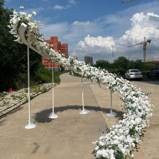 DWD192 New style white flower spiral arch background wedding floral arrangement backdrop props