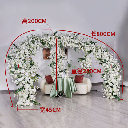 DWD194 New arrival white series flower C style arch background wedding event floral arrangement backdrop props
