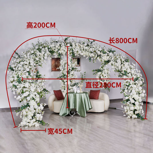 DWD194 New arrival white series flower C style arch background wedding event floral arrangement backdrop props