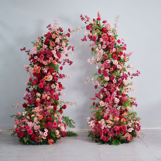 DWD195 Artificial 210+230cm hot-pink horn arch background wedding event floral arrangement porch decor