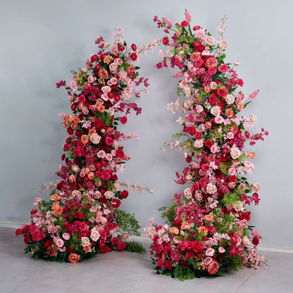 DWD195 Artificial 210+230cm hot-pink horn arch background wedding event floral arrangement porch decor