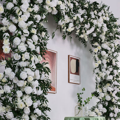 DWD196 Hot sale 2.4*2.4m white rose greenery square arch door arch porch decor wedding party floral backdrop