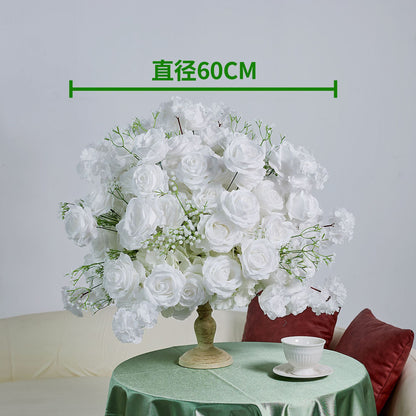 DWD197 High quality artificial 2.4*2.4m white babybreath rose flower U style arch table centerpiece props background wedding party backdrop