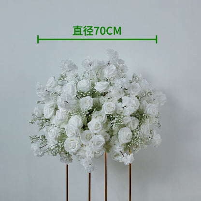 DWD197 High quality artificial 2.4*2.4m white babybreath rose flower U style arch table centerpiece props background wedding party backdrop