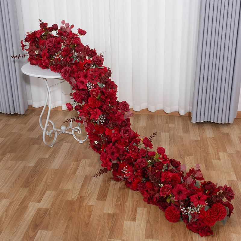 DWD020 Artificial colorful flower runner table decoration wedding floral arrangement