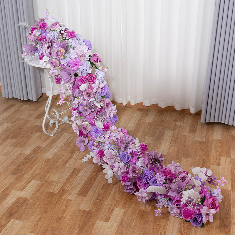 DWD020 Artificial colorful flower runner table decoration wedding floral arrangement
