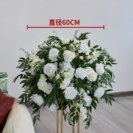 DWD201 High quality greenery white rose ball table centerpiece props wedding event floral arrangement