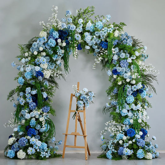 DWD209 New arrival 260cm height U arch blue pastoral flower crafts background wedding party floral porch arrangement
