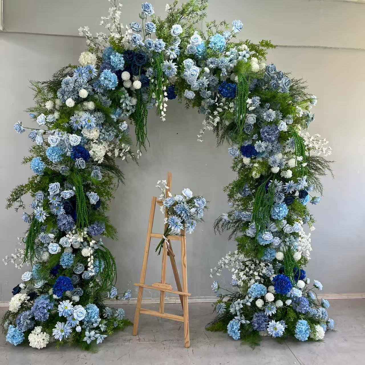 DWD209 New arrival 260cm height U arch blue pastoral flower crafts background wedding party floral porch arrangement