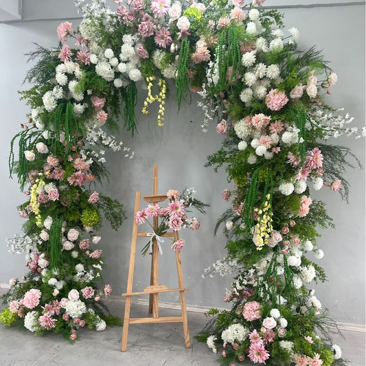 DWD210 New arrival 260cm height U arch pink white garden flower crafts background wedding party floral porch decor