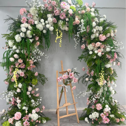 DWD210 New arrival 260cm height U arch pink white garden flower crafts background wedding party floral porch decor