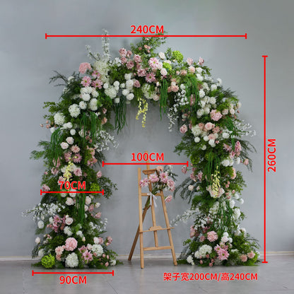 DWD210 New arrival 260cm height U arch pink white garden flower crafts background wedding party floral porch decor