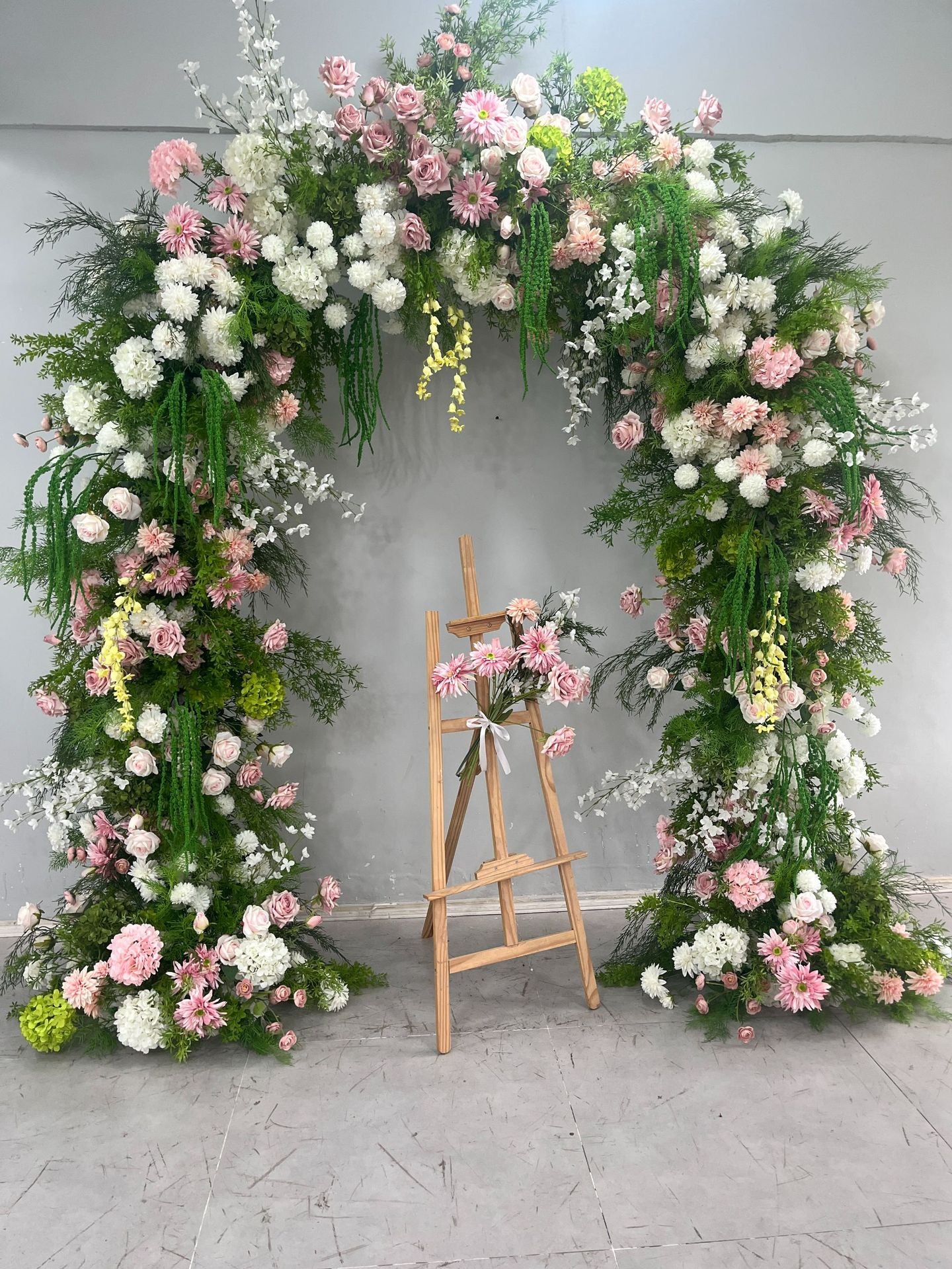 DWD210 New arrival 260cm height U arch pink white garden flower crafts background wedding party floral porch decor