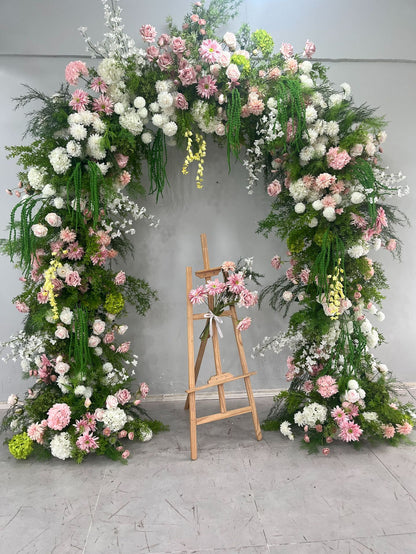 DWD210 New arrival 260cm height U arch pink white garden flower crafts background wedding party floral porch decor