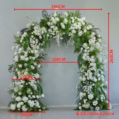 DWD211 New arrival 260cm height U arch white greenery garden flower crafts  wedding party floral porch design