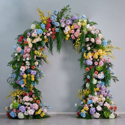 DWD213 New arrival 260cm height U arch colorful garden flower decor wedding party floral porch planning