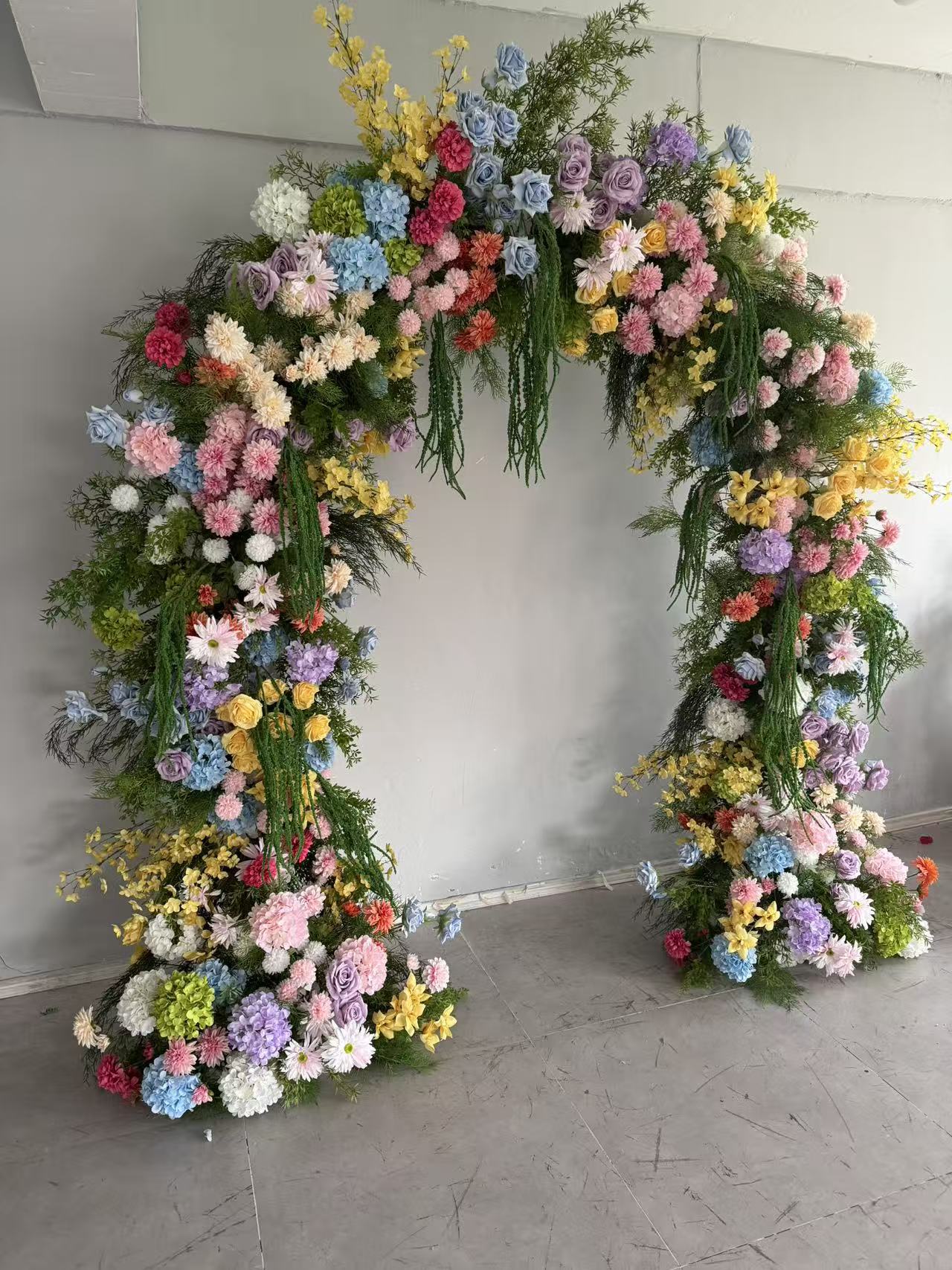 DWD213 New arrival 260cm height U arch colorful garden flower decor wedding party floral porch planning