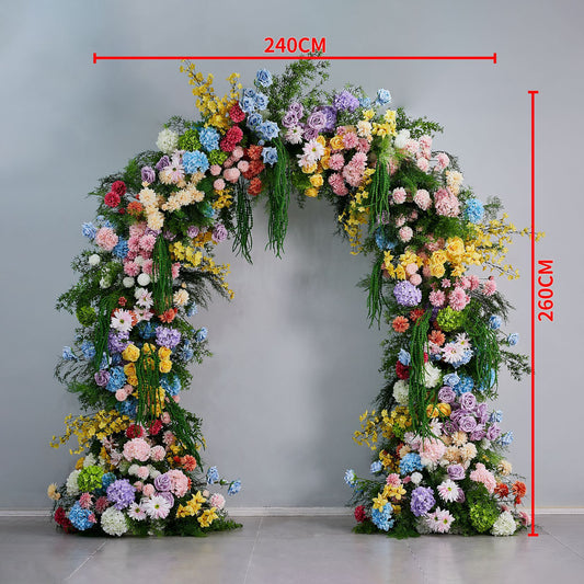 DWD213 New arrival 260cm height U arch colorful garden flower decor wedding party floral porch planning