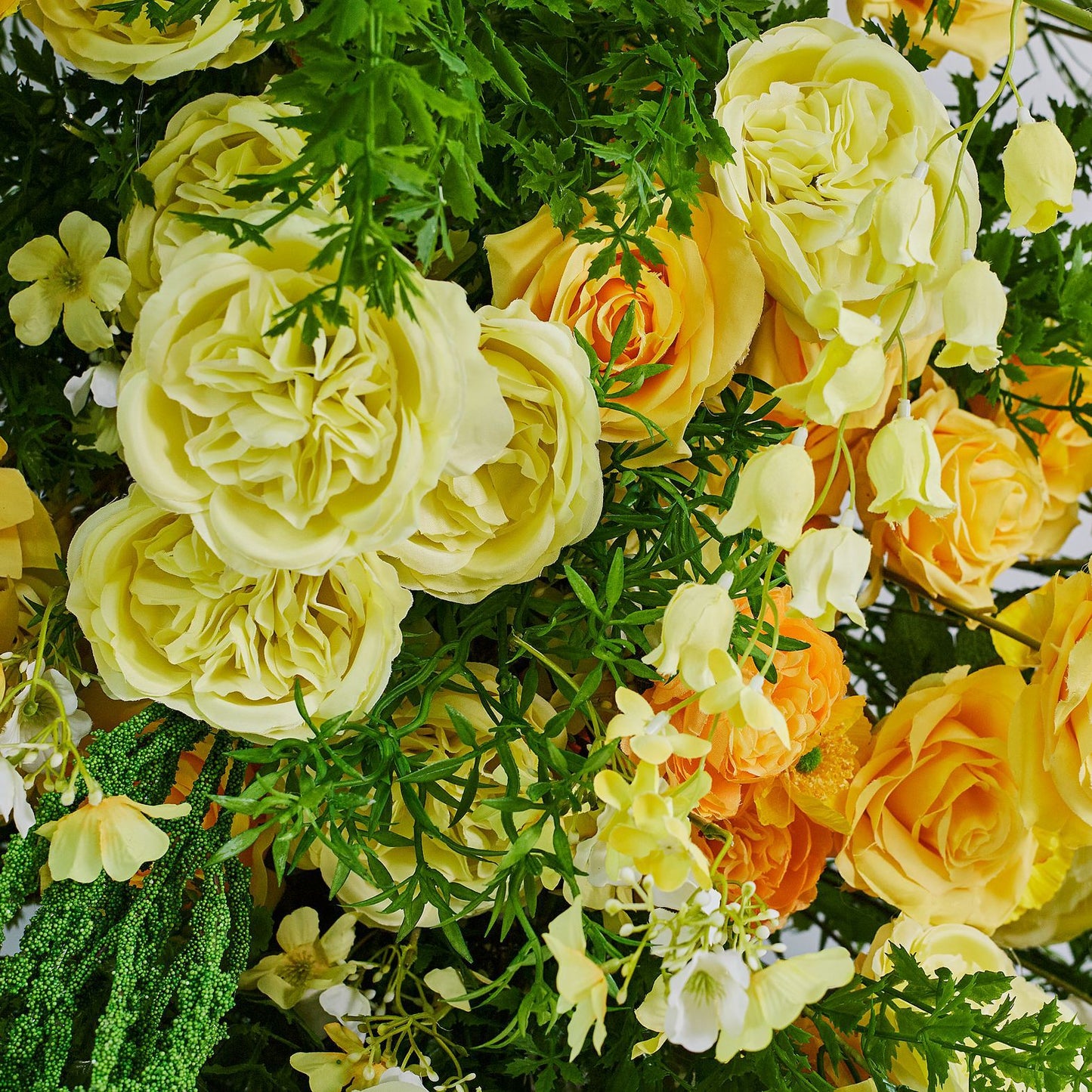 DWD219 2.1m & 2.3m Horn Floral Arches | Yellow-Green Artificial Flower Entrance Decor