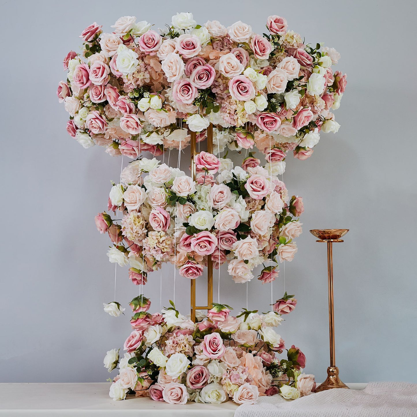 DWD220 Pink Series 120cm Height Floral Centerpiece Wedding Stand Backdrop Decoration for Ceremony/Reception