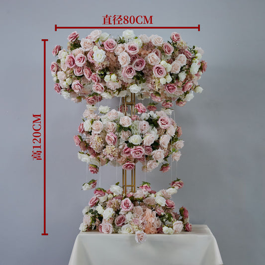 DWD220 Pink Series 120cm Height Floral Centerpiece Wedding Stand Backdrop Decoration for Ceremony/Reception