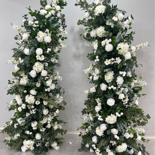 DWD221 2.1m & 2.3m White Greenery Horn Floral Arches | Wedding Ceremony Backdrop Decor