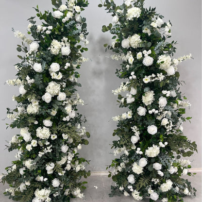 DWD221 2.1m & 2.3m White Greenery Horn Floral Arches | Wedding Ceremony Backdrop Decor