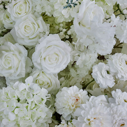 DWD225 200x80cm & 80cm White Cherry Blossom Larkspur Flower Runners | Wedding Table & Floor Floral Decor